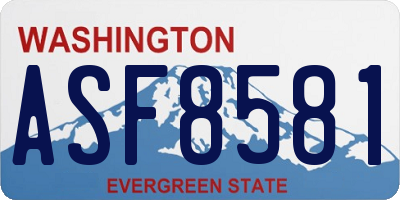 WA license plate ASF8581