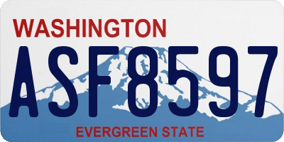 WA license plate ASF8597