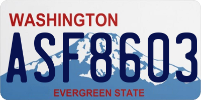 WA license plate ASF8603