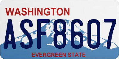 WA license plate ASF8607