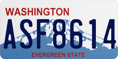 WA license plate ASF8614
