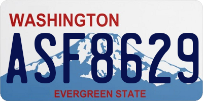 WA license plate ASF8629