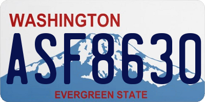 WA license plate ASF8630