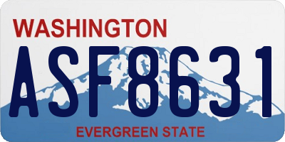 WA license plate ASF8631