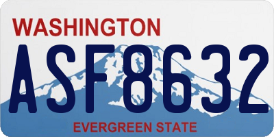 WA license plate ASF8632