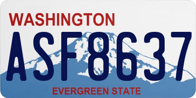 WA license plate ASF8637