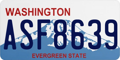 WA license plate ASF8639