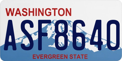 WA license plate ASF8640