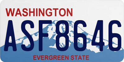 WA license plate ASF8646