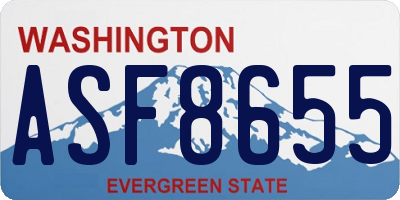 WA license plate ASF8655