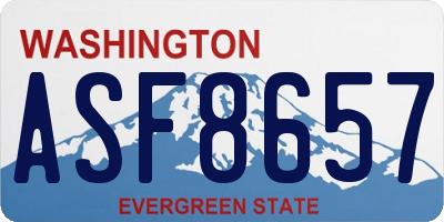 WA license plate ASF8657