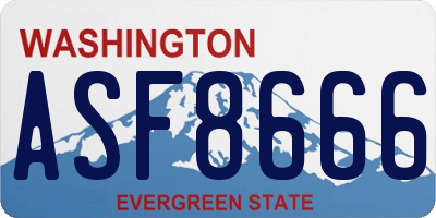 WA license plate ASF8666
