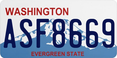 WA license plate ASF8669