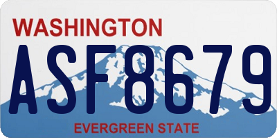 WA license plate ASF8679