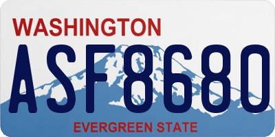 WA license plate ASF8680