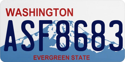 WA license plate ASF8683