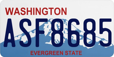 WA license plate ASF8685