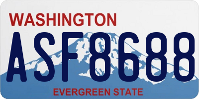 WA license plate ASF8688