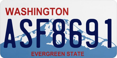 WA license plate ASF8691