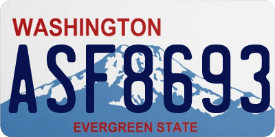 WA license plate ASF8693