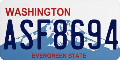 WA license plate ASF8694