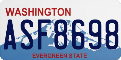 WA license plate ASF8698