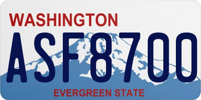 WA license plate ASF8700