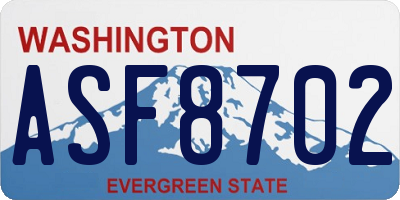 WA license plate ASF8702