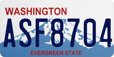 WA license plate ASF8704