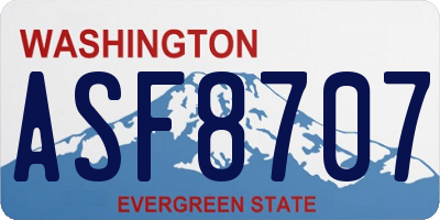 WA license plate ASF8707