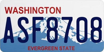 WA license plate ASF8708