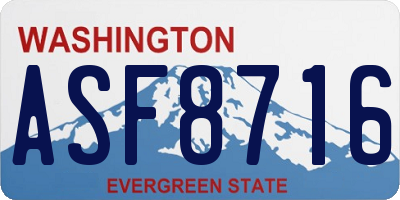 WA license plate ASF8716