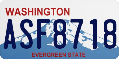 WA license plate ASF8718