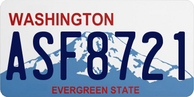 WA license plate ASF8721