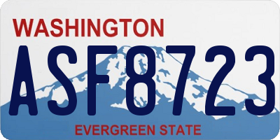 WA license plate ASF8723
