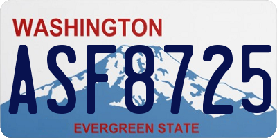 WA license plate ASF8725