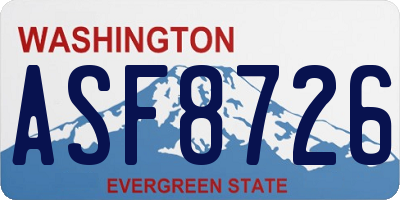 WA license plate ASF8726