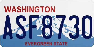 WA license plate ASF8730