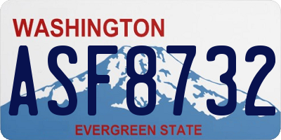 WA license plate ASF8732