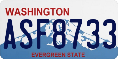WA license plate ASF8733