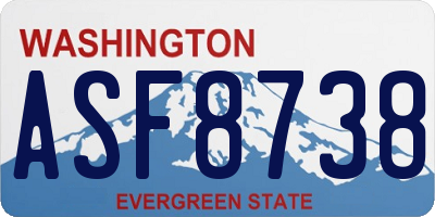 WA license plate ASF8738