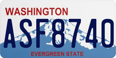 WA license plate ASF8740