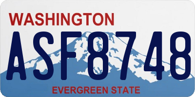 WA license plate ASF8748