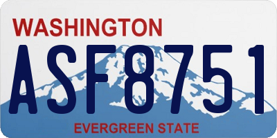 WA license plate ASF8751