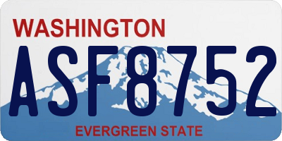 WA license plate ASF8752
