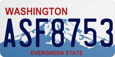 WA license plate ASF8753