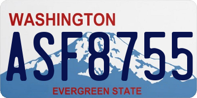 WA license plate ASF8755