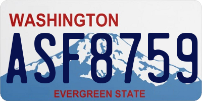 WA license plate ASF8759