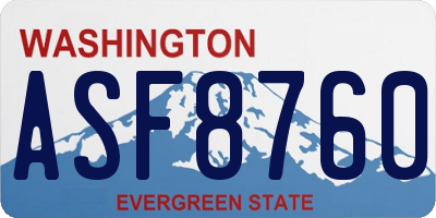 WA license plate ASF8760