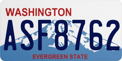 WA license plate ASF8762